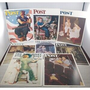 Lot 8 Rockwell 1925- 1955 Saturday Evening Post Cover Prints Curtis Publishing